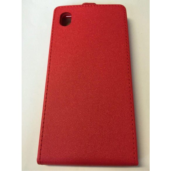 Sony Xperia M4 Aqua E2303 piros szilikon keretes vékony flip tok