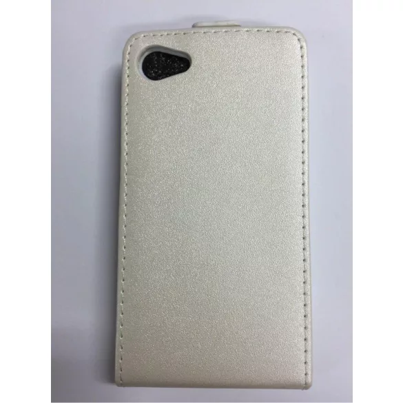 Sony Xperia Z5 Compact fehér szilikon keretes vékony flip tok