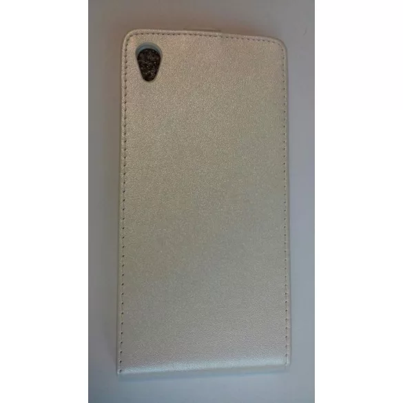 Sony Xperia Z5 Premium E6853 fehér szilikon keretes vékony flip tok