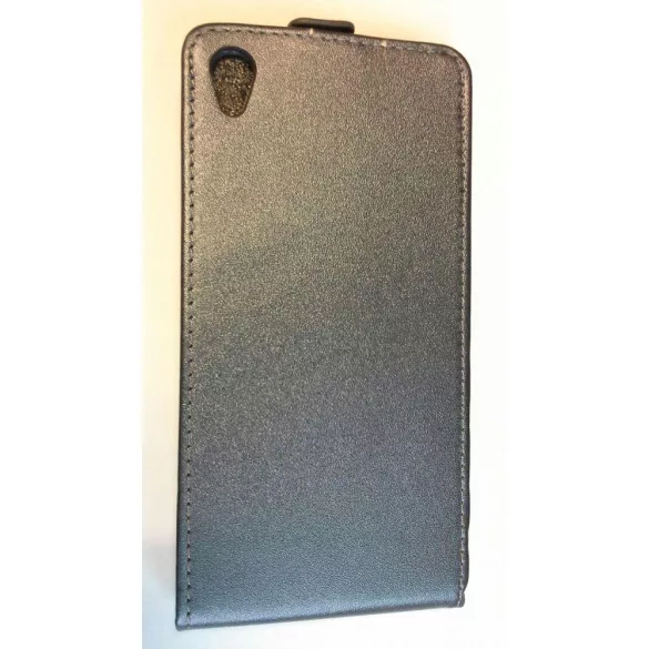 Sony Xperia Z5 Premium E6853 grafit szürke szilikon keretes vékony flip tok