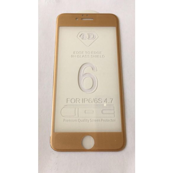 iPhone 6 6S (4,7") arany 3D-s (ívelt) előlapi üvegfólia