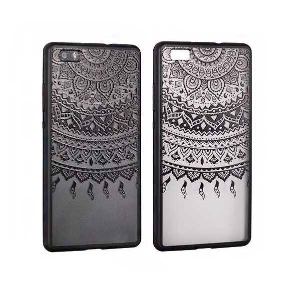 Lace Samsung G955 Galaxy S8 Plus fekete mandala mintás hátlaptok