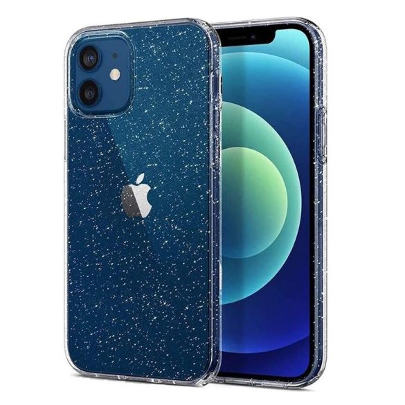 iPhone 11 Pro (5,8") szilikon tok, hátlap tok, TPU tok, átlátszó, ezüst csillámos, Crystal Glitter