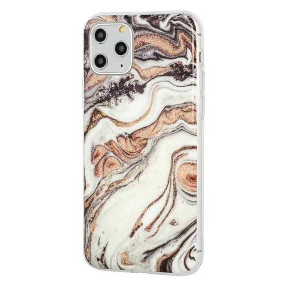 iPhone 11 Pro (5,8") szilikon tok, hátlap tok, TPU tok, márvány mintás, Marble Glitter Design 1