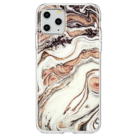 iPhone 12 Mini (5,4") szilikon tok, hátlap tok, TPU tok, márvány mintás, Marble Glitter Design 1