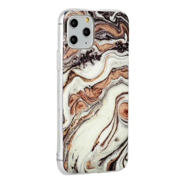 iPhone 12 Mini (5,4") szilikon tok, hátlap tok, TPU tok, márvány mintás, Marble Glitter Design 1