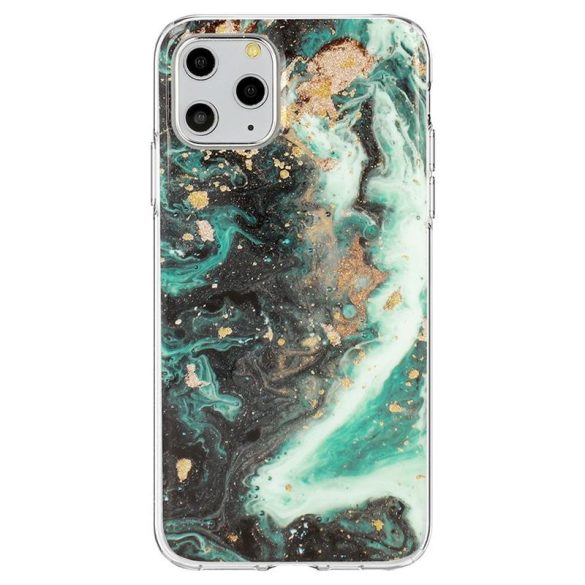 iPhone 12 Mini (5,4") szilikon tok, hátlap tok, TPU tok, márvány mintás, Marble Glitter Design 4