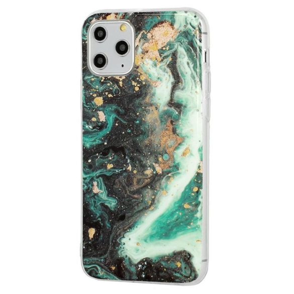 iPhone 12 Mini (5,4") szilikon tok, hátlap tok, TPU tok, márvány mintás, Marble Glitter Design 4