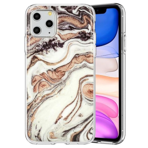 Samsung Galaxy S20 Plus szilikon tok, hátlap tok, TPU tok, márvány mintás, SM-G985, Marble Glitter Design 1