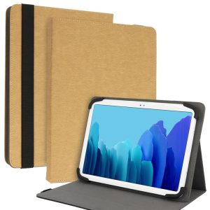 Univerzális tablet könyvtok, 13", arany / barna, Wonder Leather