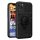 Samsung Galaxy A03s ütésálló hátlap tok, PC / TPU tok, kamera védővel, fekete, kitámaszható, SM-A037, Ring Lens