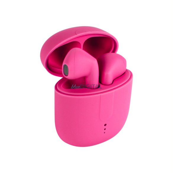 Stereo bluetooth headset vezeték nélküli töltőtokkal, TWS, rózsaszín, Setty STWS-16