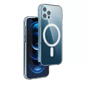 iPhone 13 Pro Max (6.7) szilikon tok, átlátszó, 1,5mm, kamera védelemmel, Anti Shock Magsafe