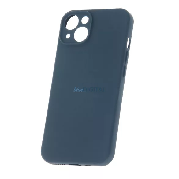 Samsung Galaxy S23 Plus szilikon tok, hátlap tok, velúr belső, kék, matt, SM-S916, Silicone Case