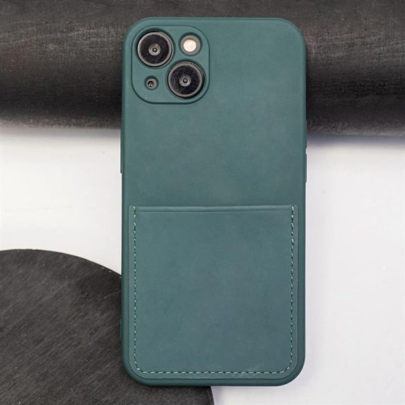 Samsung Galaxy A33 szilikon tok, hátlap tok, bankkártya tartós, zöld, SM-A336, Card Cover