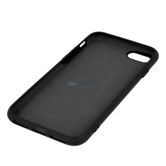 Samsung Galaxy A34 hátlap tok, szilikon, tok, velúr belső, fekete, matt, SM-A346, Silicone Case