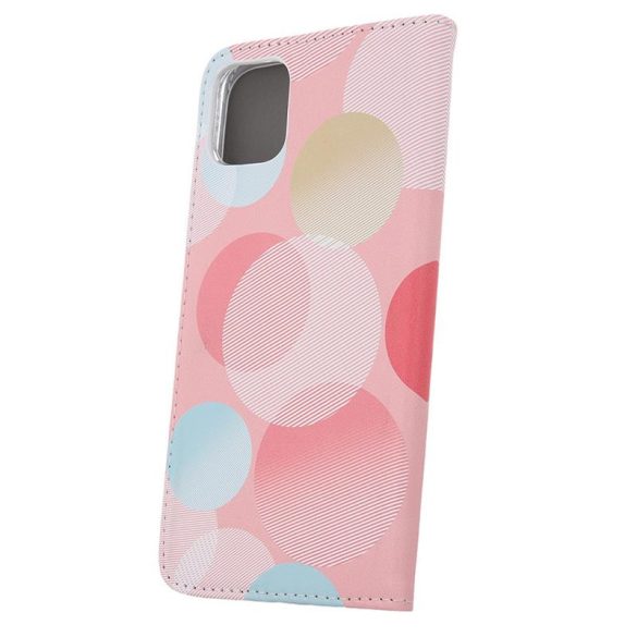 Samsung Galaxy S23 Ultra telefon tok, könyvtok, oldalra nyíló tok, mágnesesen záródó, SM-S908, Smart Trendy Pastel Circular