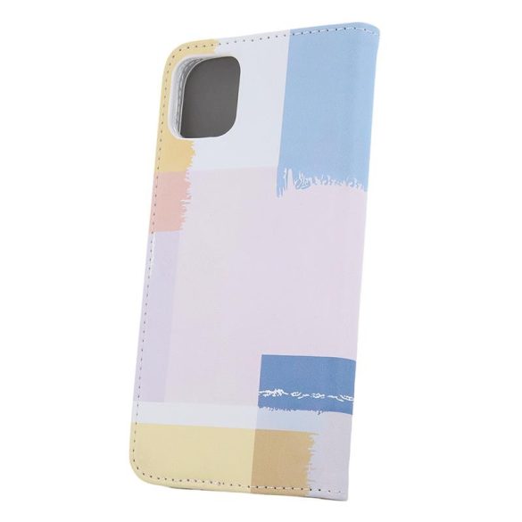 Samsung Galaxy S23 Ultra telefon tok, könyvtok, oldalra nyíló tok, mágnesesen záródó, SM-S908, Smart Trendy Pastel Square