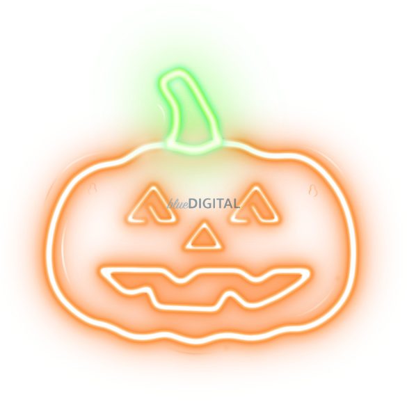 Neon plexi LED lámpa, Pumpkin with Stem, falra akasztható, narancs-zöld, Neolia NNE13