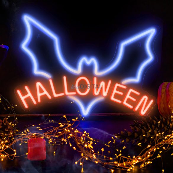 Neon plexi LED lámpa, Halloween, falra akasztható, kék-piros, Neolia NNE17