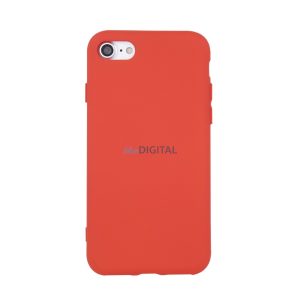 iPhone 15 Pro (6,1") szilikon tok, hátlap tok, velúr belső, piros, matt, Silicone Case