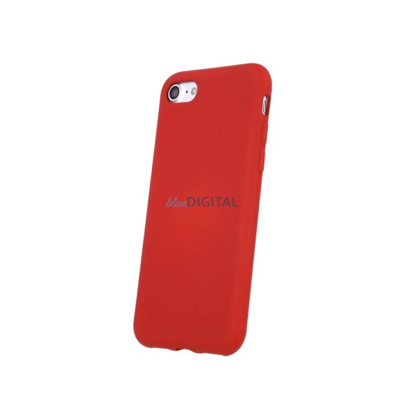 iPhone 15 Pro (6,1") szilikon tok, hátlap tok, velúr belső, piros, matt, Silicone Case