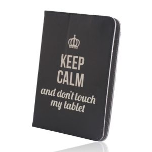 Univerzális tablet könyvtok, mintás, 9"-10", Keep calm