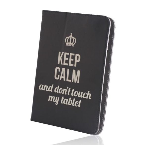 Univerzális tablet könyvtok, mintás, 9"-10", Keep calm