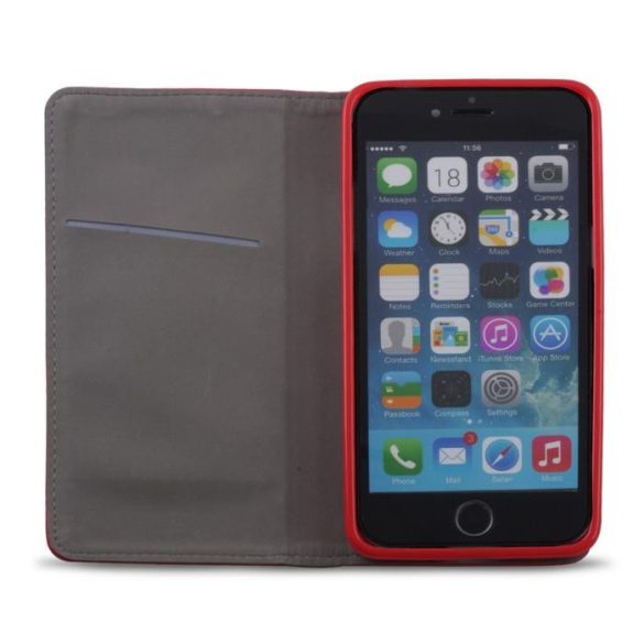 Sony Xperia Z5 Compact telefon tok, könyvtok, oldalra nyíló tok, mágnesesen záródó, D5803, piros