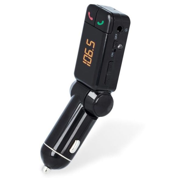 Bluetooth FM transmitter, 2xUSB, LED kijelző, 5V/2.1A, fekete, Forever TR-320