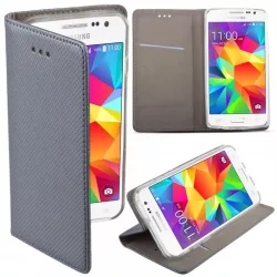   LG K3 telefon tok, könyvtok, oldalra nyíló tok, mágnesesen záródó, K100, szürke, Smart Magnet