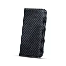   Carbon Lenovo K6 Note fekete mágneses szilikon keretes könyvtok