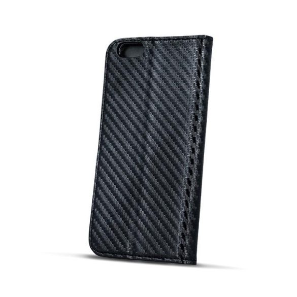 Carbon Lenovo K6 Note fekete mágneses szilikon keretes könyvtok