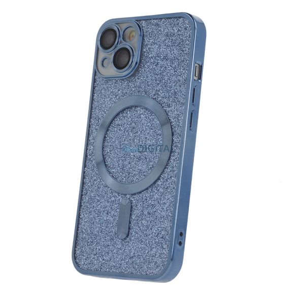 iPhone 15 Plus (6.7") hátlap tok, TPU tok, kamera védelem, csillámos, kék, Glitter Chrome Mag