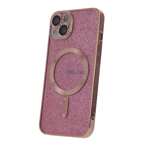 iPhone 15 Plus (6.7") hátlap tok, TPU tok, kamera védelem, csillámos, pink, Glitter Chrome Mag