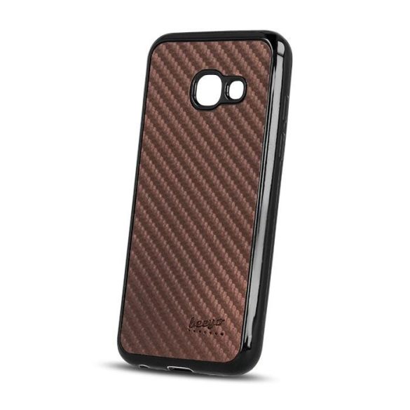 Beeyo Carbon Samsung A320 Galaxy A3 2017 barna-fekete szilikon hátlap tok
