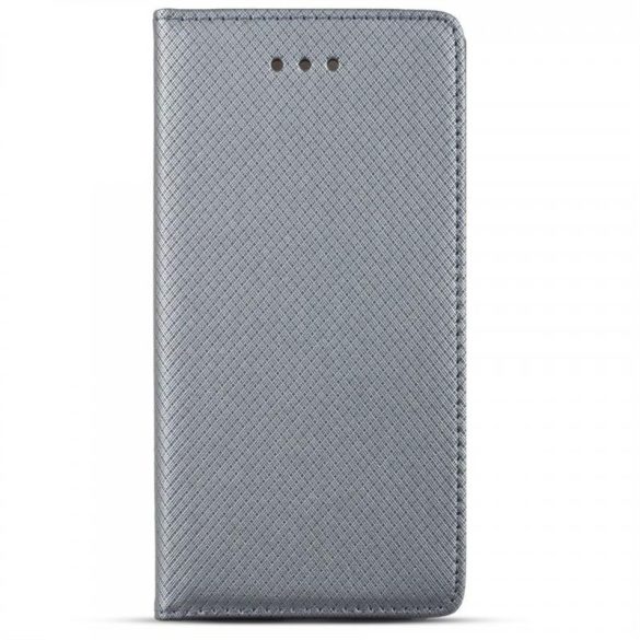 Lenovo K6 Note telefon tok, könyvtok, oldalra nyíló tok, mágnesesen záródó, szürke