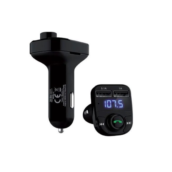 Bluetooth FM transmitter, 2xUSB / SD kártyaolvasó, 3.1A / 1A, LED kijelző, fekete, Forever TR-330