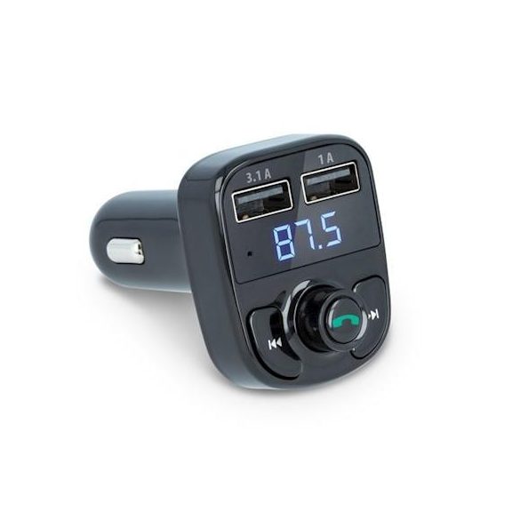 Bluetooth FM transmitter, 2xUSB / SD kártyaolvasó, 3.1A / 1A, LED kijelző, fekete, Forever TR-330