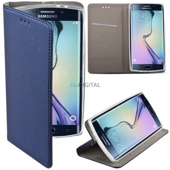 Samsung Galaxy A05s telefon tok, könyvtok, oldalra nyíló tok, mágnesesen záródó, SM-A057, sötétkék