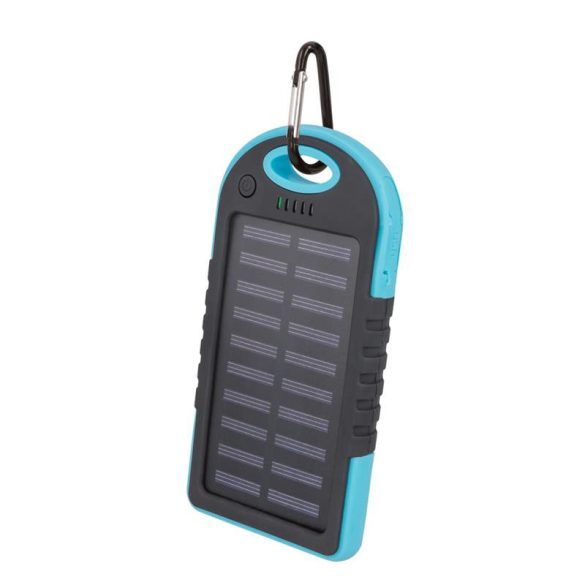 Solar Power bank, 5000mAh, 2x USB, kék, Setty