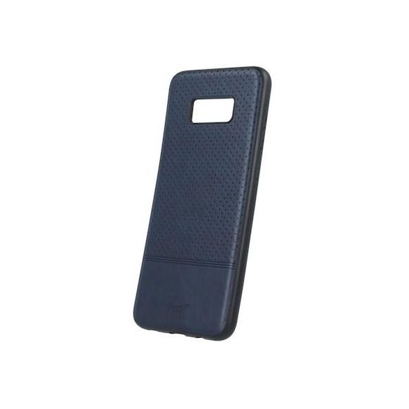 Beeyo Premium iPhone XS Max (6,5") sötétkék műbőr bevonatos szilikon tok
