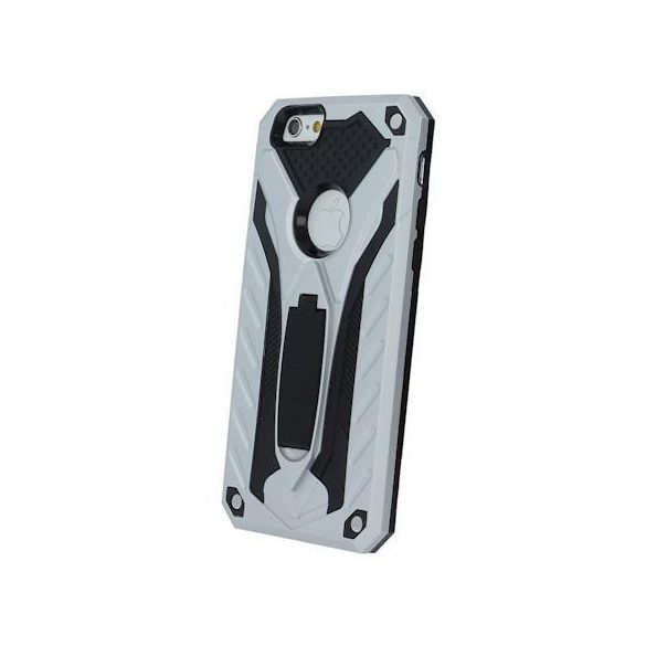 iPhone XS Max (6,5") ütésálló hátlap tok, TPU tok, kitámasztható, ezüst, Defender Stand