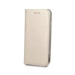   iPhone XS Max (6,5") telefon tok, könyvtok, notesz tok, oldalra nyíló tok, mágnesesen záródó, arany, Smart Magnetic