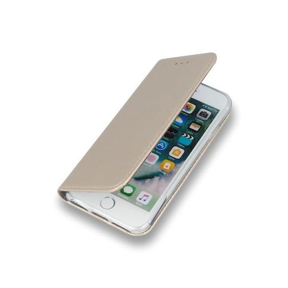 iPhone XS Max (6,5") telefon tok, könyvtok, notesz tok, oldalra nyíló tok, mágnesesen záródó, arany, Smart Magnetic