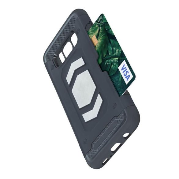 Samsung Galaxy J6 Plus ütésálló hátlap tok, mágneses, fekete, SM-J610, Defender Magnetic