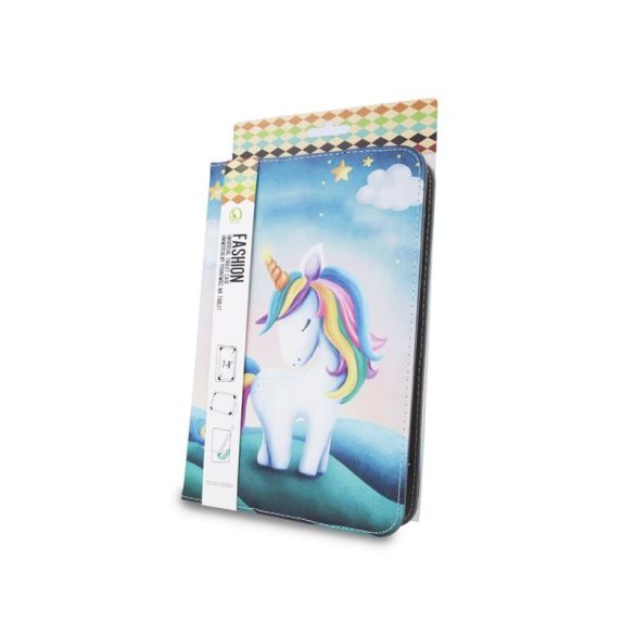 Univerzális tablet könyvtok, mintás, 9"-10", Unicorn