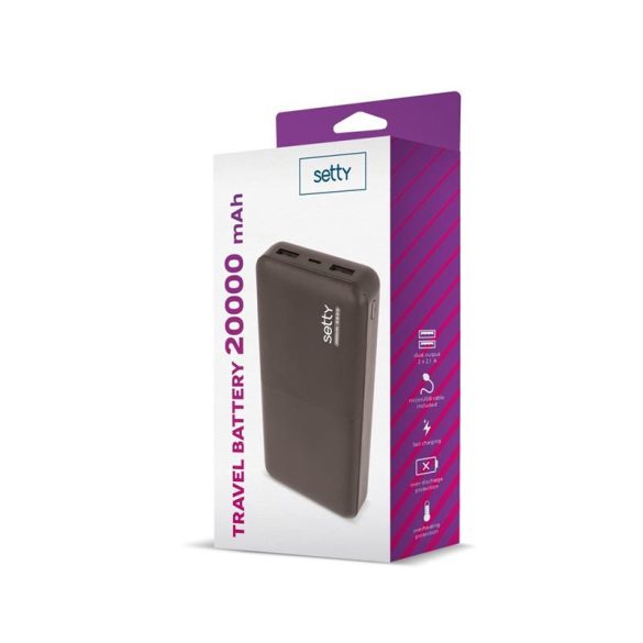 Power Bank, 20000mAh, 2x USB, Setty SPB-20