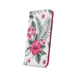 iPhone XS Max (6,5") "Exotic Flower" szilikon keretes könyvtok