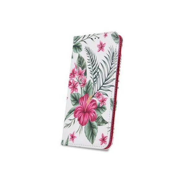 iPhone XS Max (6,5") "Exotic Flower" szilikon keretes könyvtok